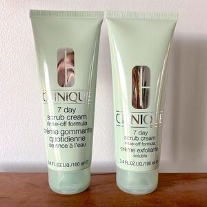 Brand New Set of 2 Clinique 7 Day Scrub Cream Rinse-Off Formula Exfoliant Polish